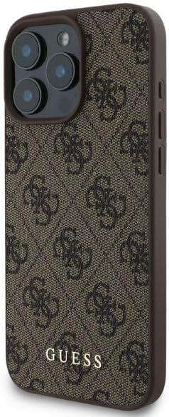 Guess Leather 4G Classic Logo Hardcase with MagSafe for iphone 16 Pro 6.3 Brown - GUHCP16LG4GFBR"