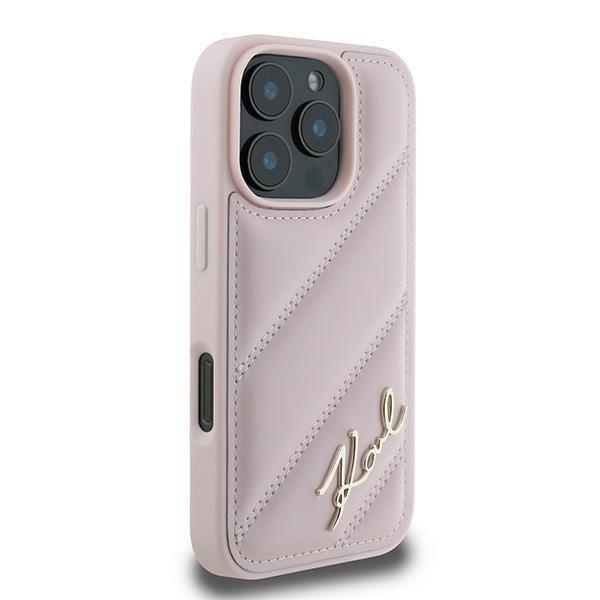Karl Lagerfeld Quilted Signature Case for iPhone 16 Pro Max 6.9" Pink