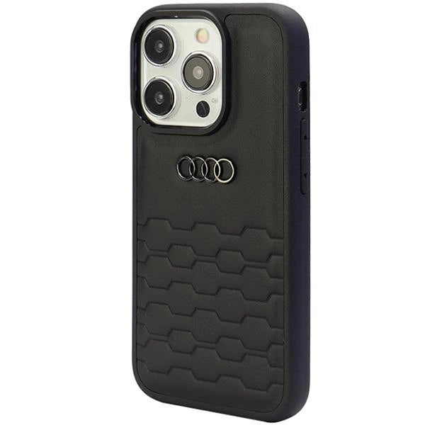 Audi GT Synthetic Leather Hard Case with MagSafe for iPhone 15 Pro 6.1" Black - AU-TPUPCIP15P-GT/D2-BK