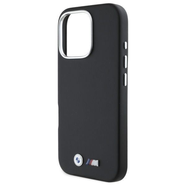 BMW M Series Smooth Full Wrapped Metal Logo Case with MagSafe for iPhone 16 Pro Max 6.9" Black - BMHCP16X23PMWK