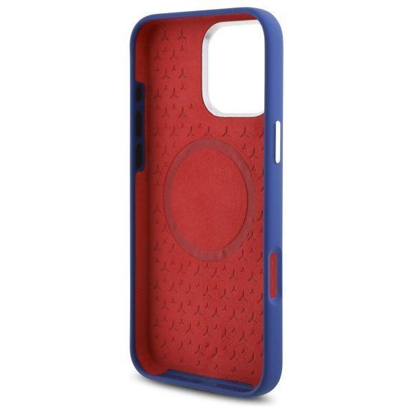 Mercedes Benz Silicone Red Stripe Case with MagSafe for iPhone 16 Pro Max 6.9" Navy Blue - MEHMP16X23SUMRV