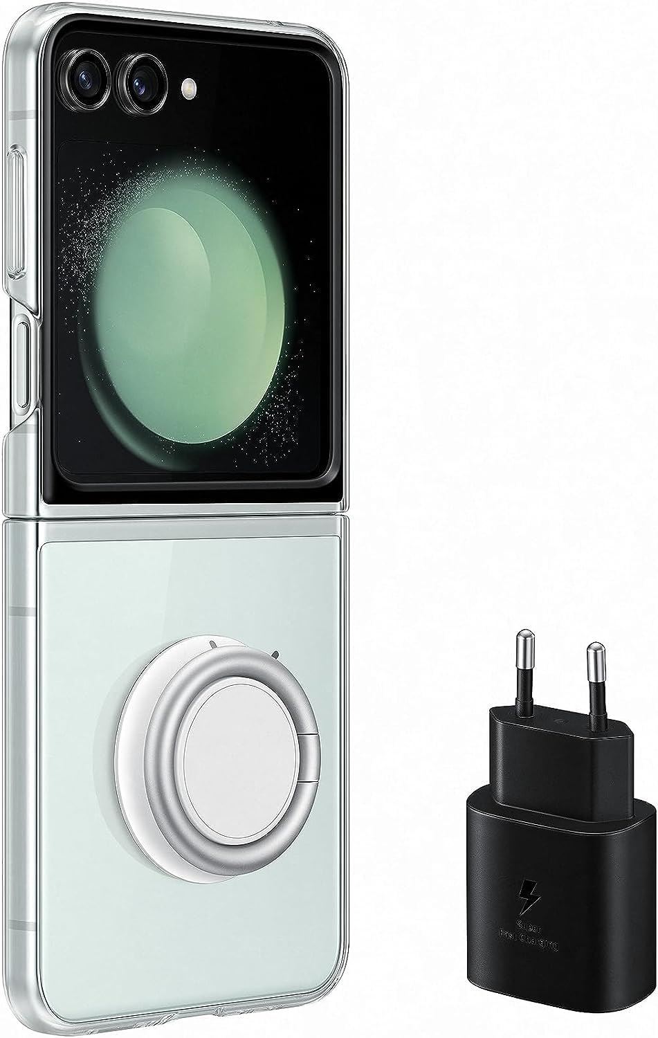 Official Samsung Galaxy Z Flip 5 Starter Pack with 25W EU Mains Charger - EF-XF73KKTEGWW