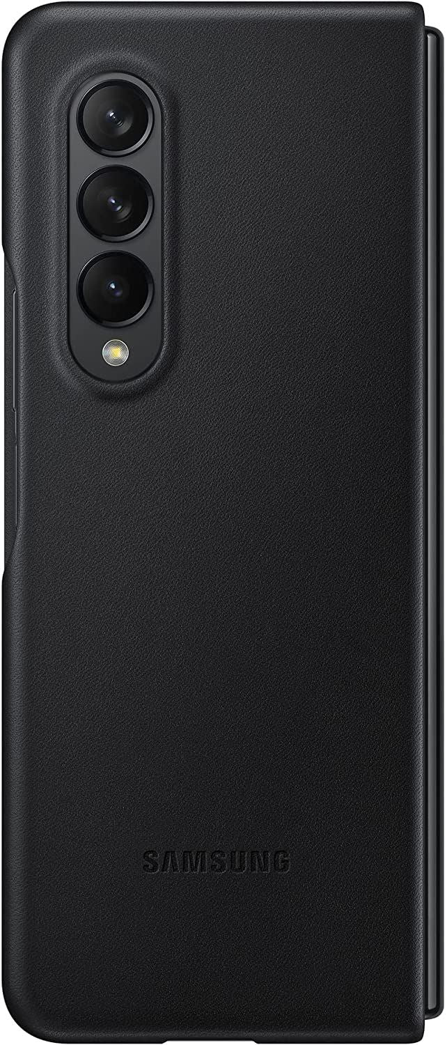 Official Samsung Galaxy Z Fold 3 Leather Cover Black - EF-VF926LBEGWW