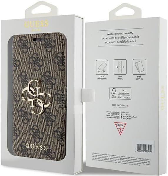 Guess 4G Metal Logo Case for iphone 15 Pro 6.1" Brown - GUBKP15L4GMGBR