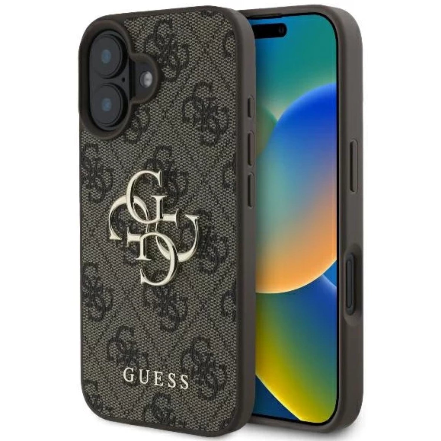 Guess 4G Big Logo Case for iPhone 16 6.1" Brown - GUHCP16S4GMGBR