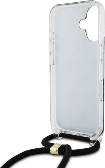 Guess Crossbody Cord 4G Print Case for iPhone 16 6.1" Black - GUHCP16SHC4SEK