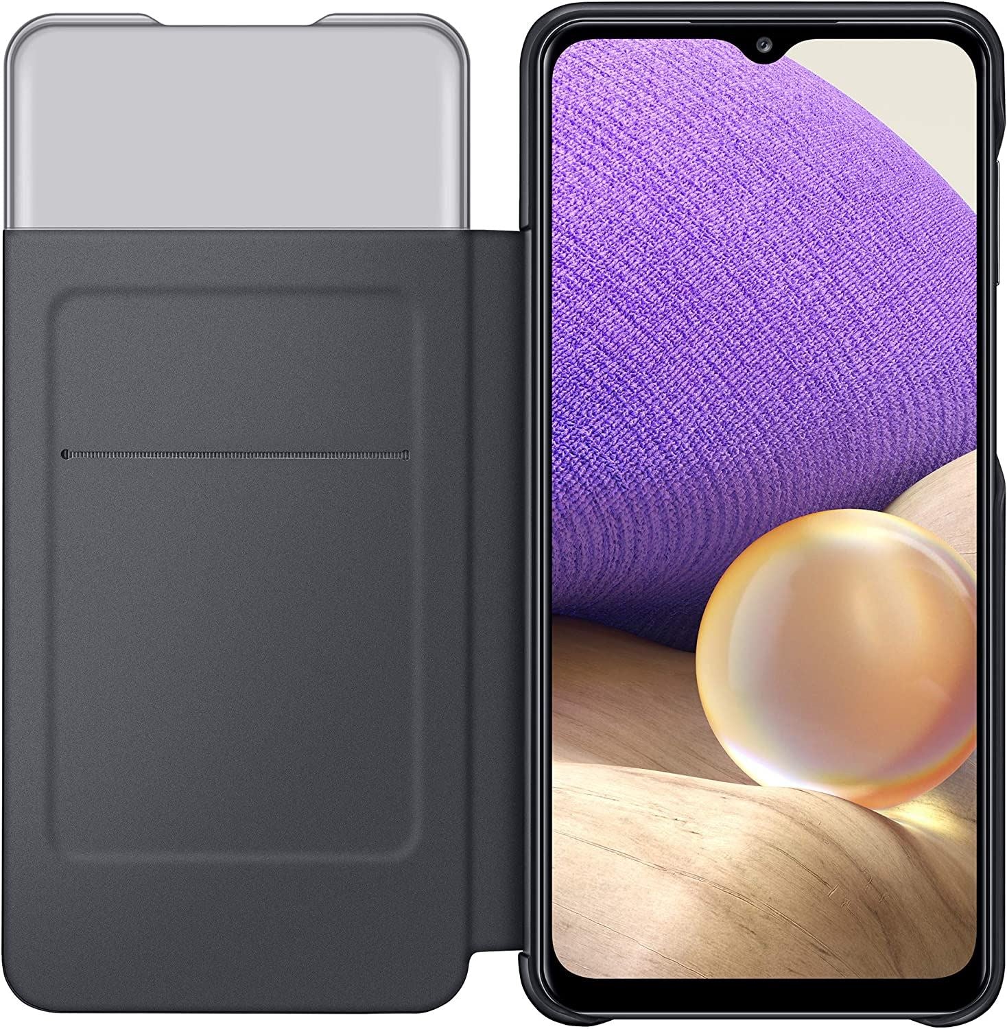 Official Samsung Galaxy A32 5G S View Wallet Cover Black - EF-EA326PBEGWW