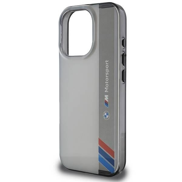 BMW Motosport IML Vertical Stripe Case for iPhone 16 Pro 6.3" Grey - BMHCP16L23HTFEG