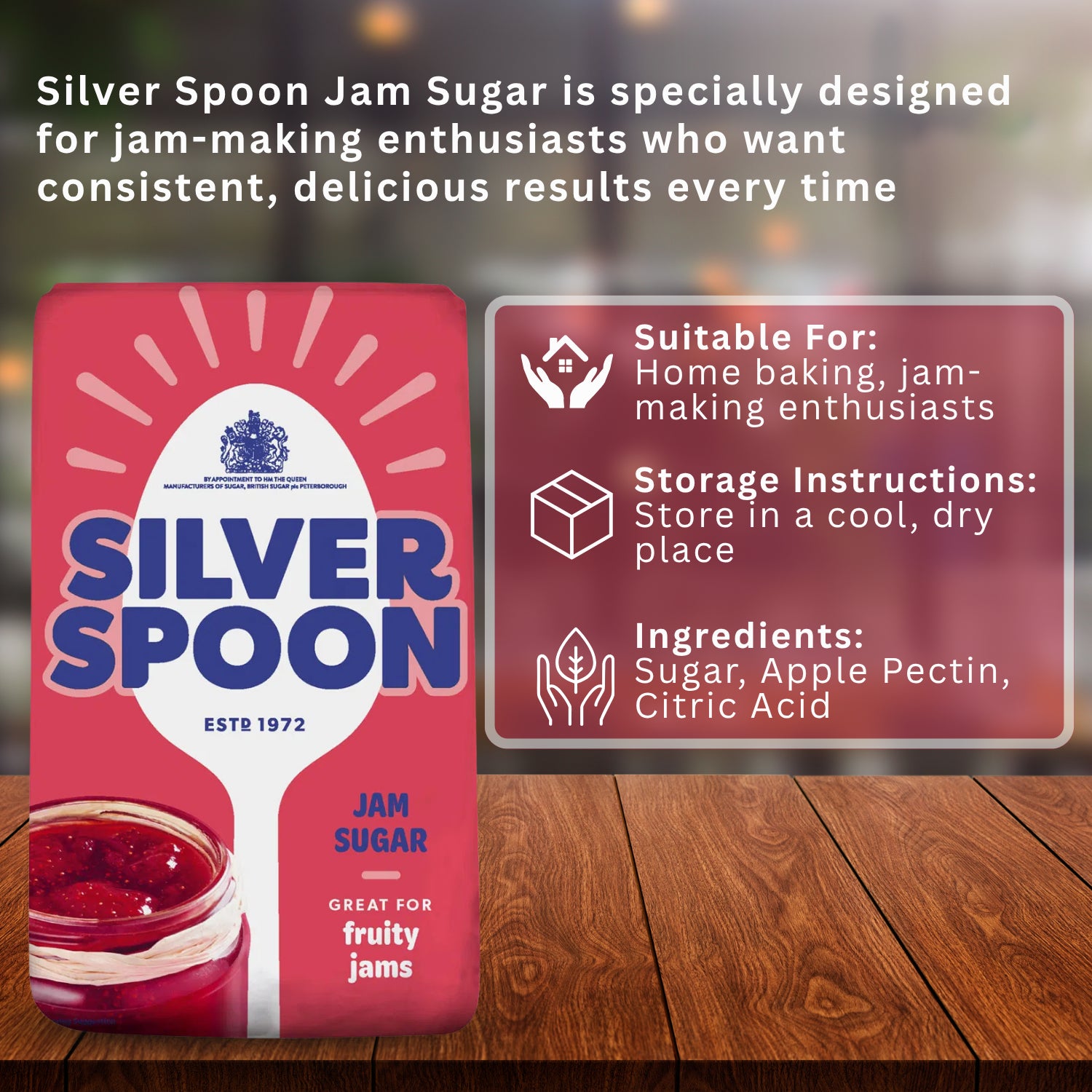 Silver Spoon Jam Sugar for Jam Making Fruity and Preserves - 1kg