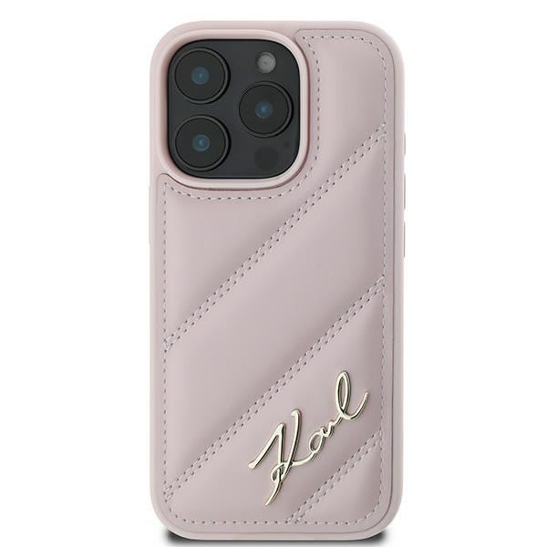 Karl Lagerfeld Quilted Signature Case for iPhone 16 Pro Max 6.9" Pink
