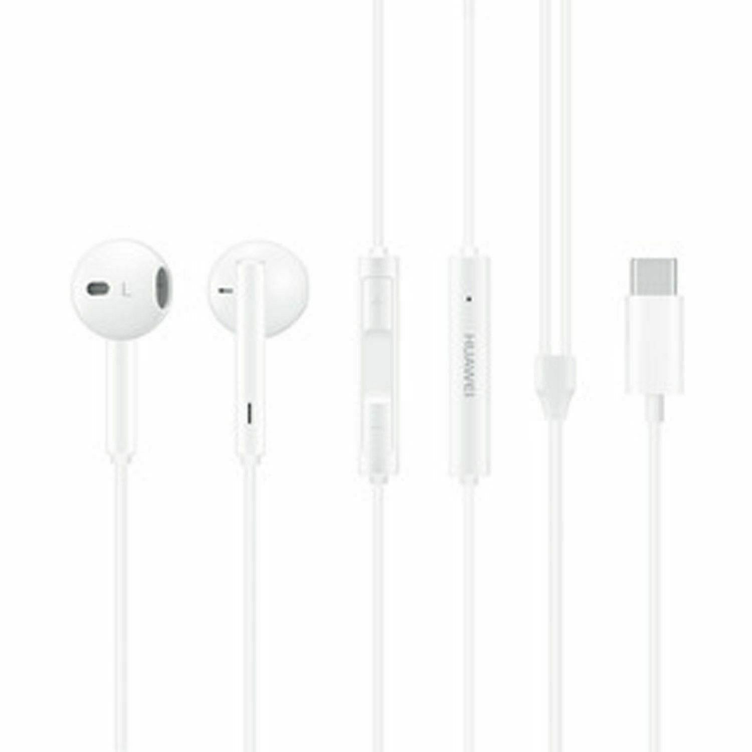Huawei CM33 USB C White Stereo In Ear Headset Headphones 55030088