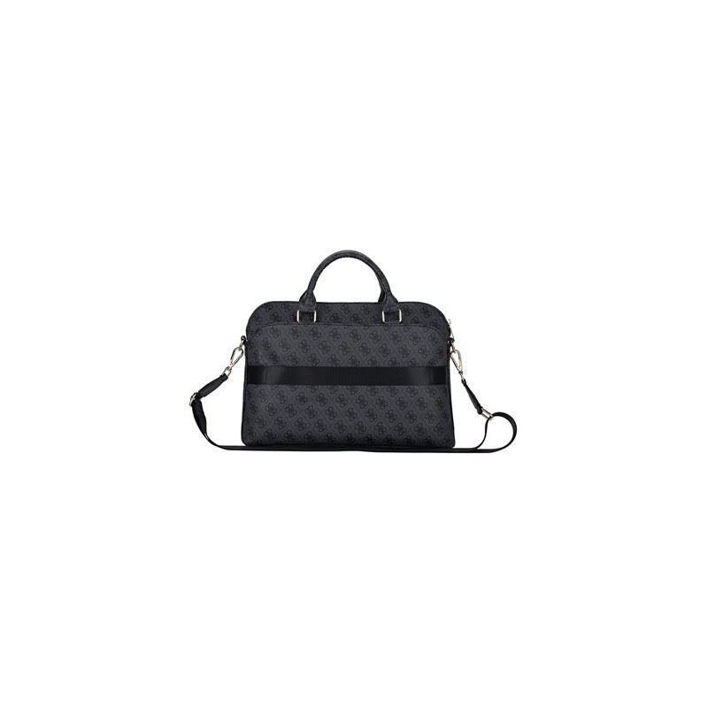 Guess 4G Triangle Logo Zipper Pocket 15" Laptop Bag Black - GUCB15P4DPTK