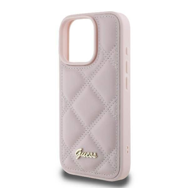 Guess Quilted Metal Logo Case for iPhone 16 Pro Max 6.9" Pink