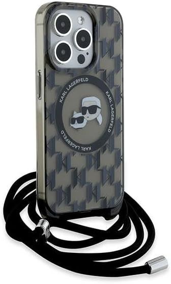 Karl Lagerfeld Karl & Choupette Crossbody Case with MagSafe for iphone 15 Pro Max 6.7" Black - KLHMP15XHCKCKLCK