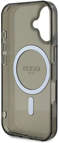 Guess IML Glitter Circle Case with MagSafe for iPhone 16 6.1" Black - GUHMP16SHFGEREK