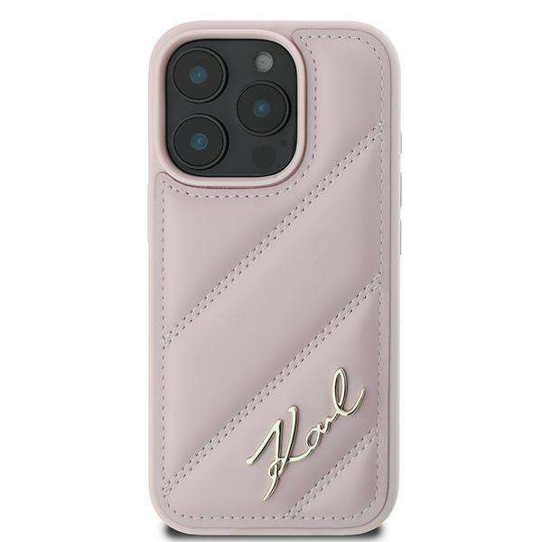 Karl Lagerfeld Quilted Signature Case for iPhone 16 Pro Max 6.9" Pink