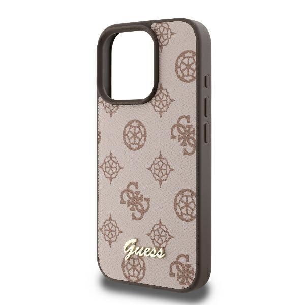 Guess Peony Script Logo Case with MagSafe for iPhone 16 Pro Max 6.9" Brown