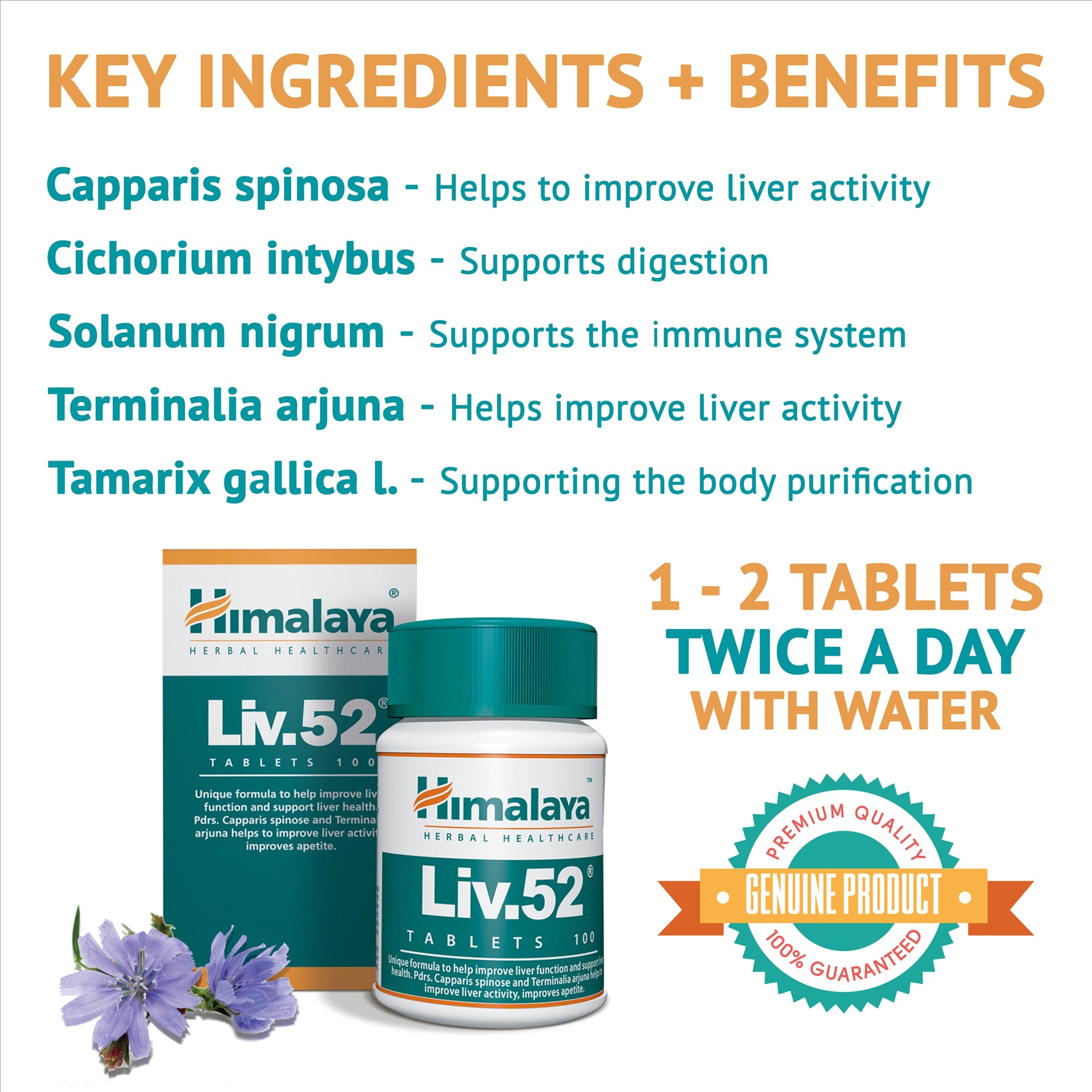 LIV 52 LIV.52 Tablets Helps Support Improve Liver Activity Detox Food Supplement
