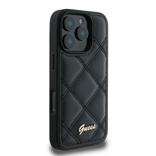 Guess Quilted Metal Logo Case for iPhone 16 Pro Max 6.9" Black