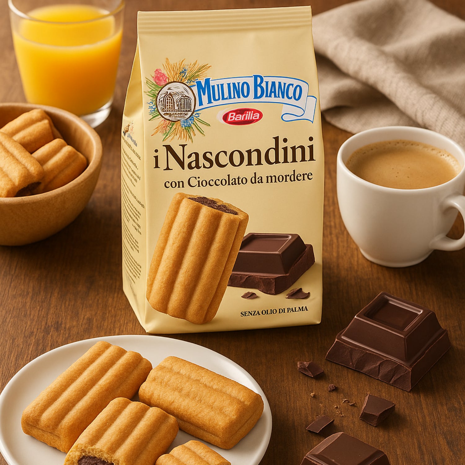 Mulino Bianco Nascondini Chocolate Filled Italian Biscuits Delicious 330g