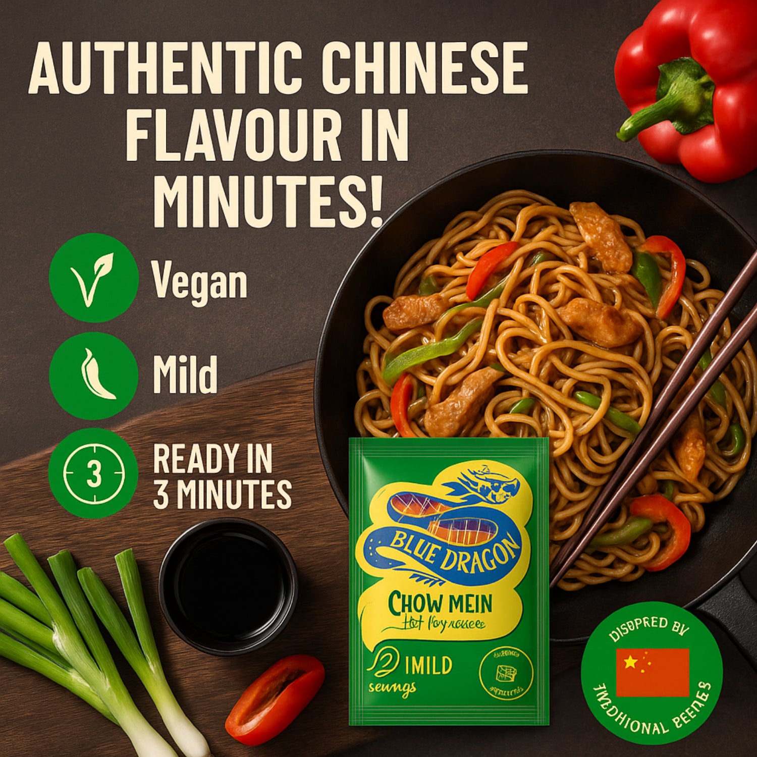 Blue Dragon Chow Mein Stir Fry Sauce - Vegan Mild Flavour  - 120g