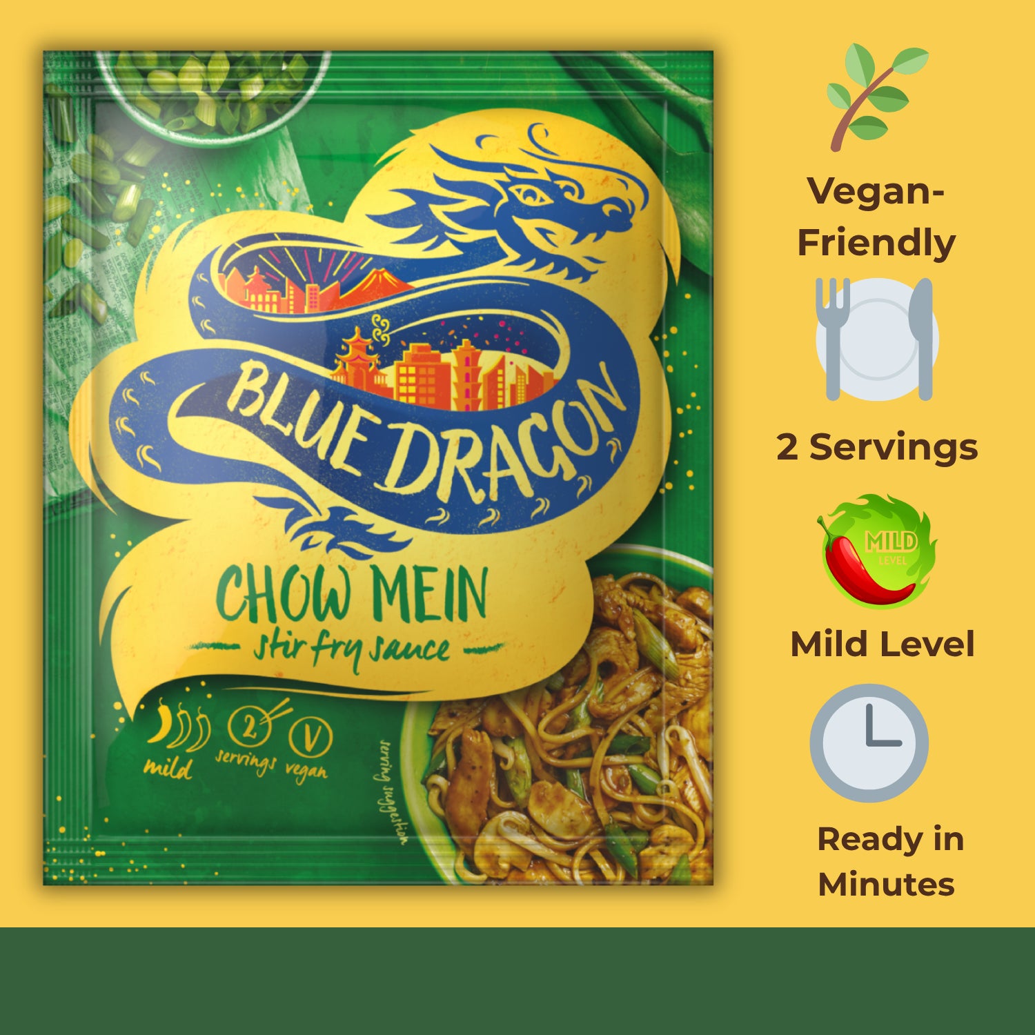 Blue Dragon Chow Mein Stir Fry Sauce - Vegan Mild Flavour  - 120g