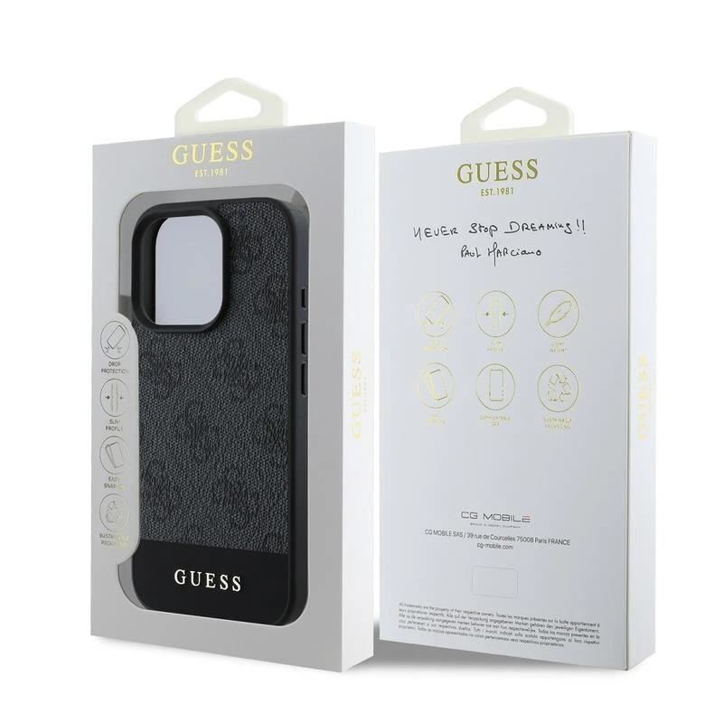 Guess PU 4G Stripe Case for iphone 16 Pro Max 6.9" Black - GUHCP16XG4GLGR