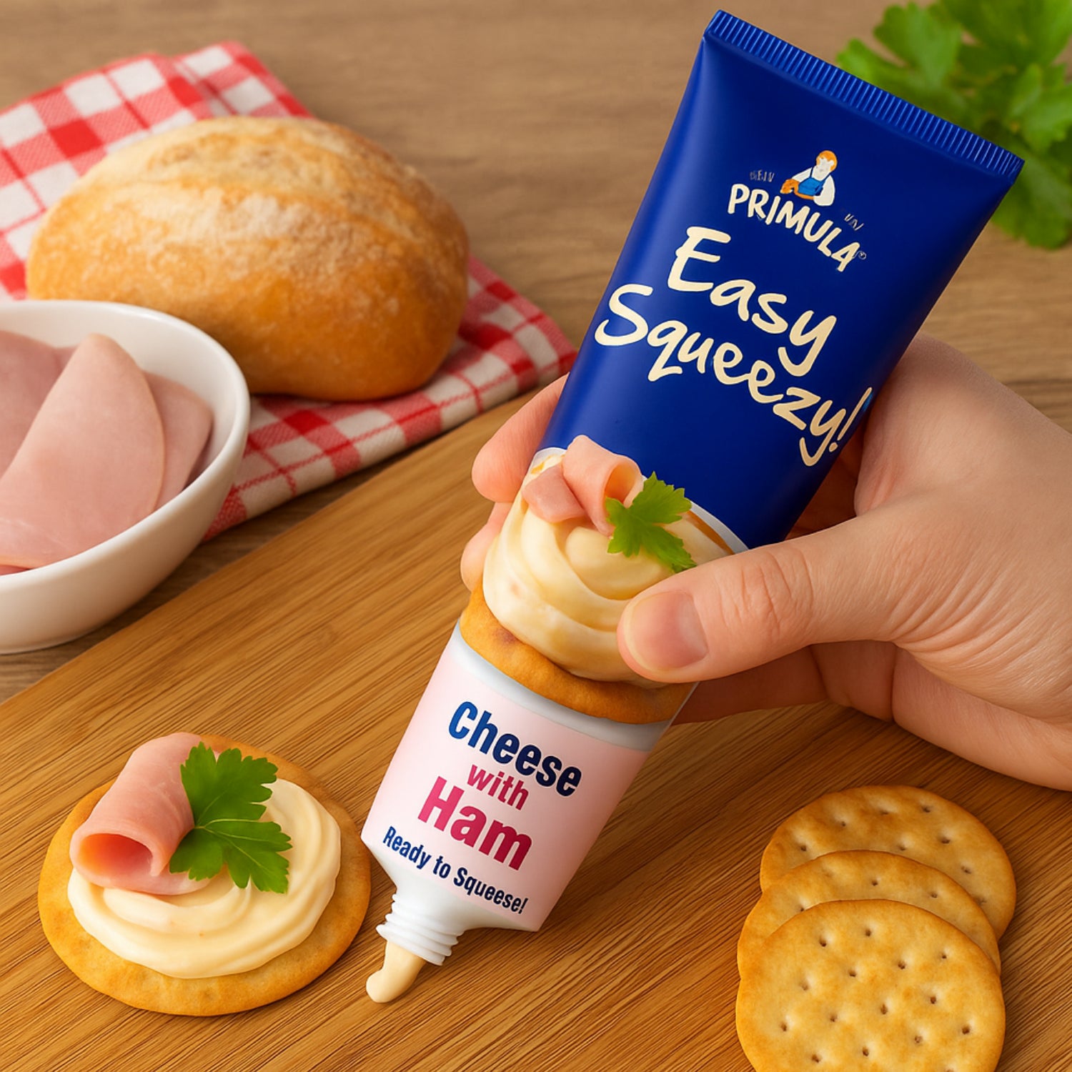 Primula Cheese with Ham Easy Squeezy Tube Ready to Use Spread - 100g