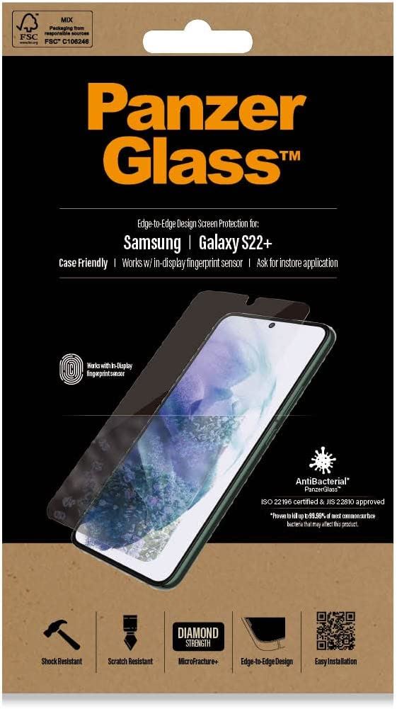 Official Panzer Glass Screen Protector for Samsung Galaxy S22 Plus Black - 7294