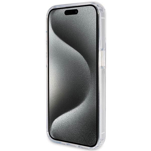 Guess Script Glitter Hard Case with MagSafe Ring Stand for iPhone 15 Pro 6.1" Clear - GUHMP15LHRSGSD