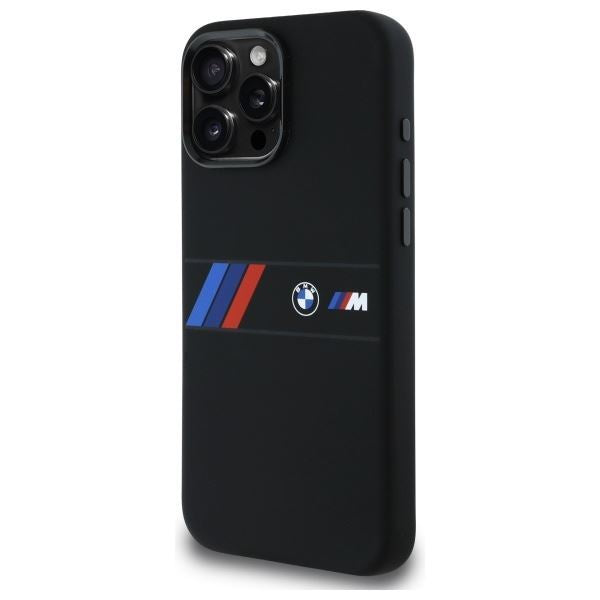 BMW Silicone Middle Stripe Case with MagSafe for iPhone 16 Pro Max 6.9" Black - BMHMP16X23SAXK