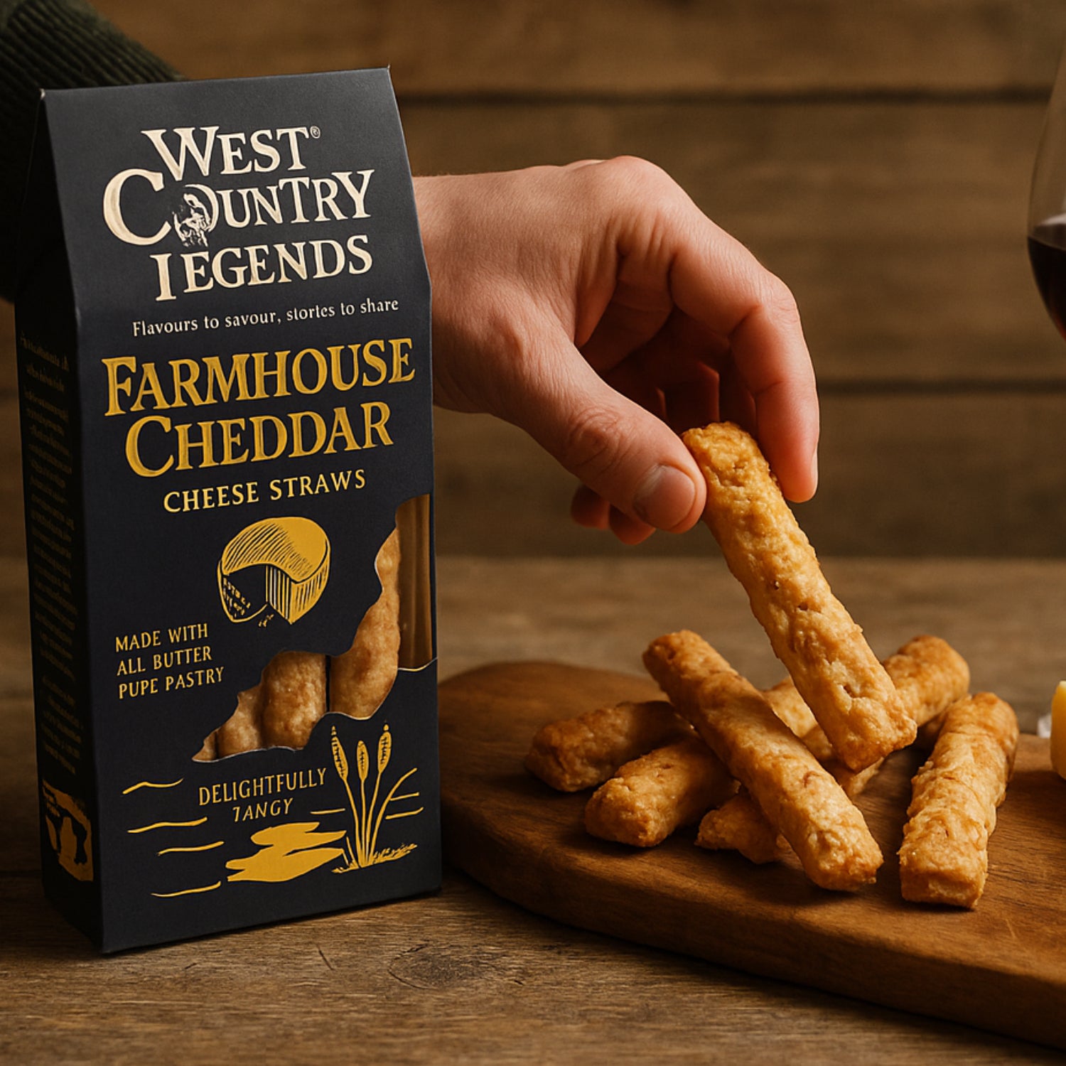 West Country Farmhouse Cheddar Cheese Straws All Butter Puff Pastry - 100g