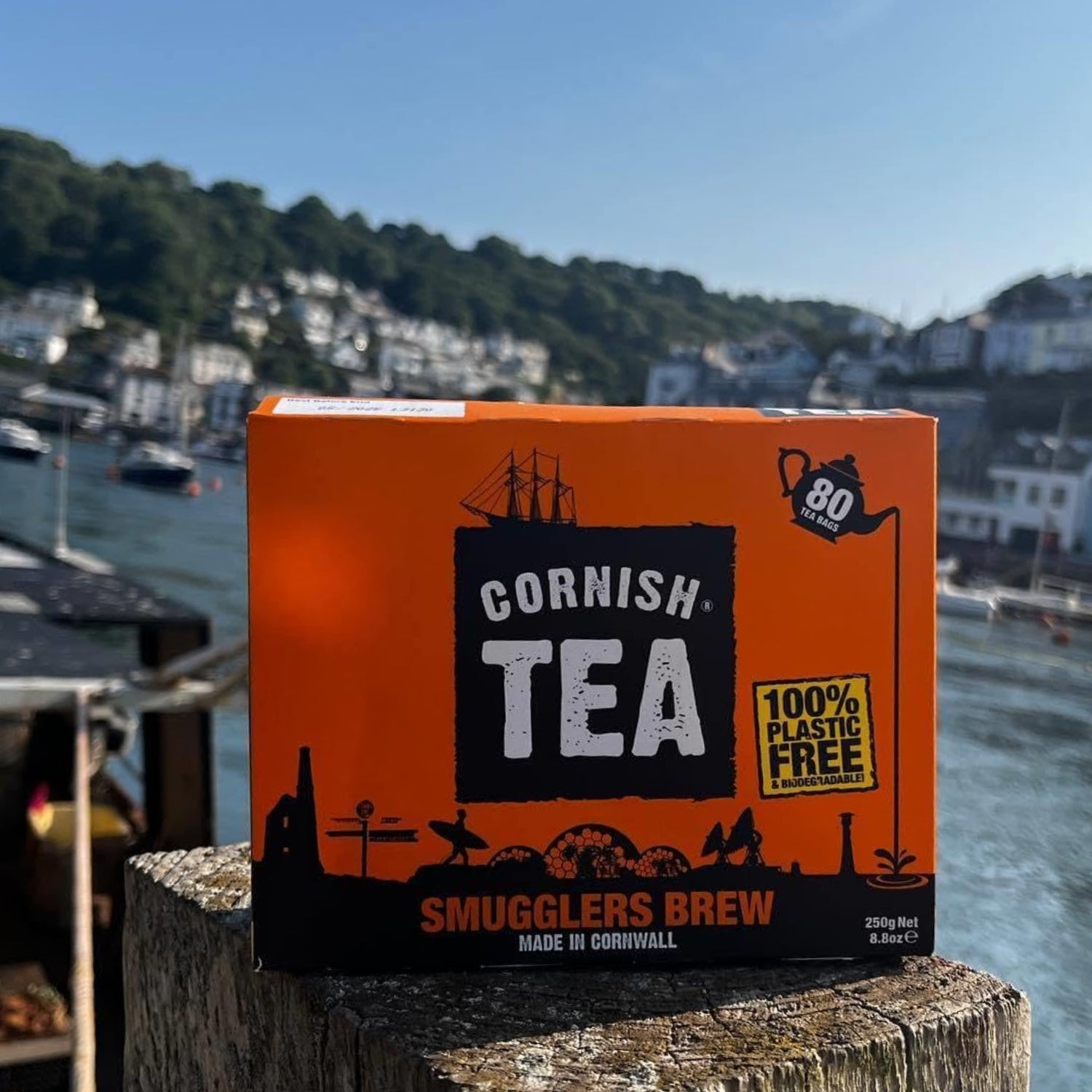Cornish Tea Smugglers Brew 80 Tea Bags 100% Plastic Free & Biodegradable 250g