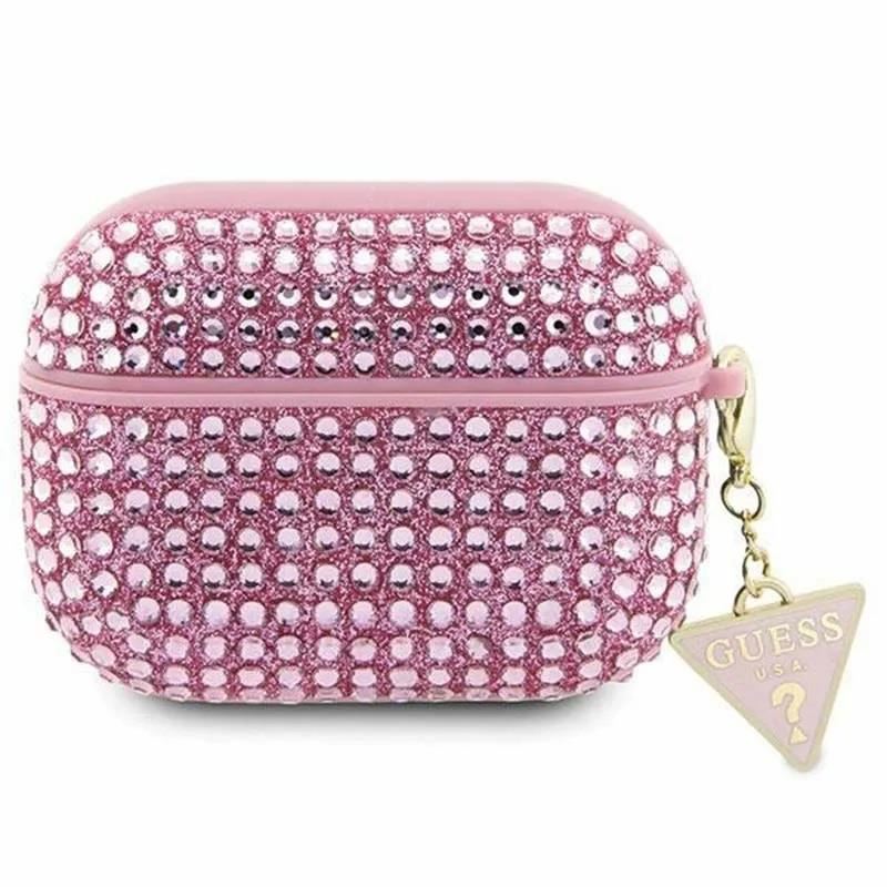 Official Guess Rhinestone Triangle Charm Case for Airpods 3 Pink  - GUA3HDGTPP