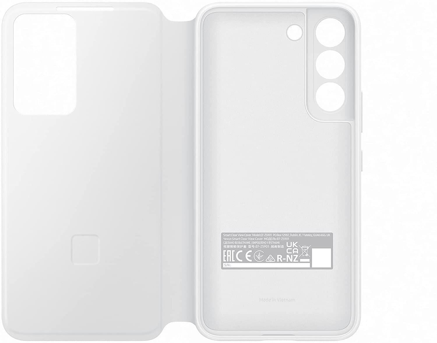 Samsung Galaxy S22 Clear View Cover White - EF-ZS901CWEGEW