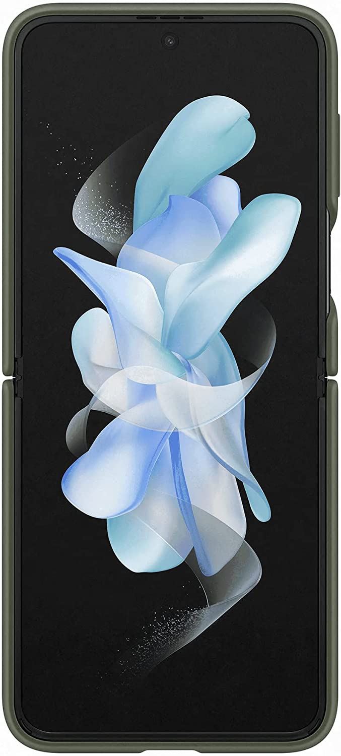 Official Samsung Galaxy Z Flip 4 Silicone Cover with Ring Khaki - EF-PF721TGEGWW
