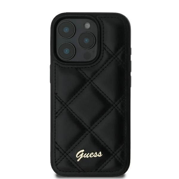 Guess Quilted Metal Logo Case for iPhone 16 Pro Max 6.9" Black