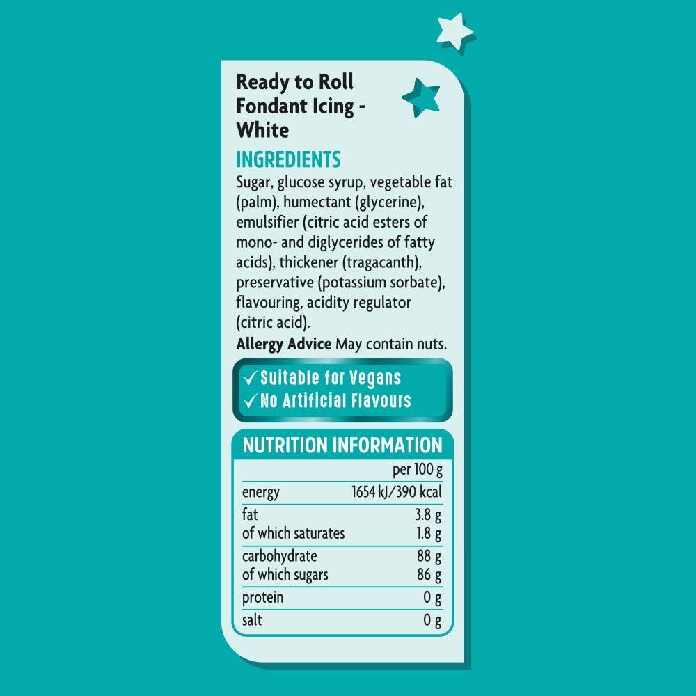 Dr.Oetker White Soft Fondant Icing - Ready to Roll, Cake Decorating 454g