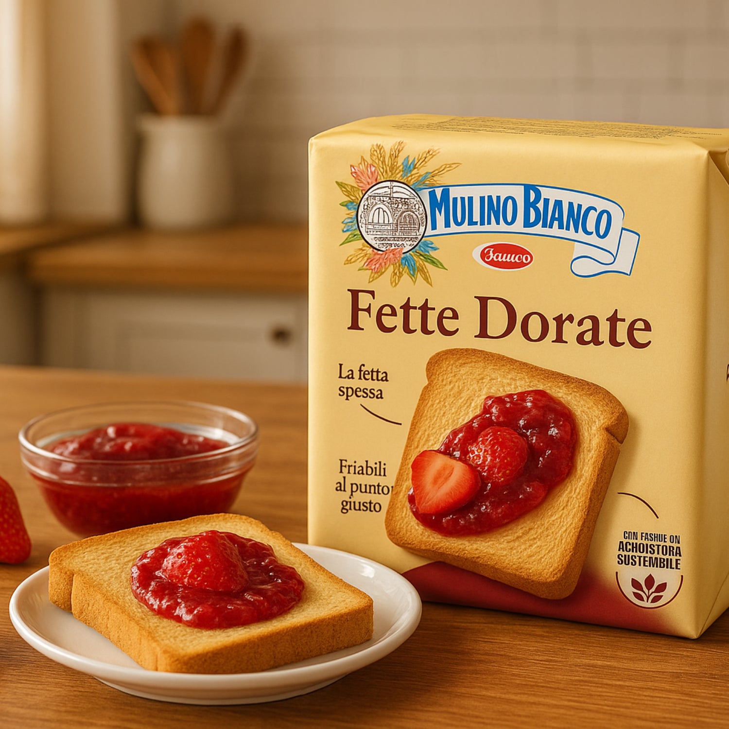 Mulino Bianco Armonie Fette Biscottate Dorate, Classic Golden Rusks - 315g