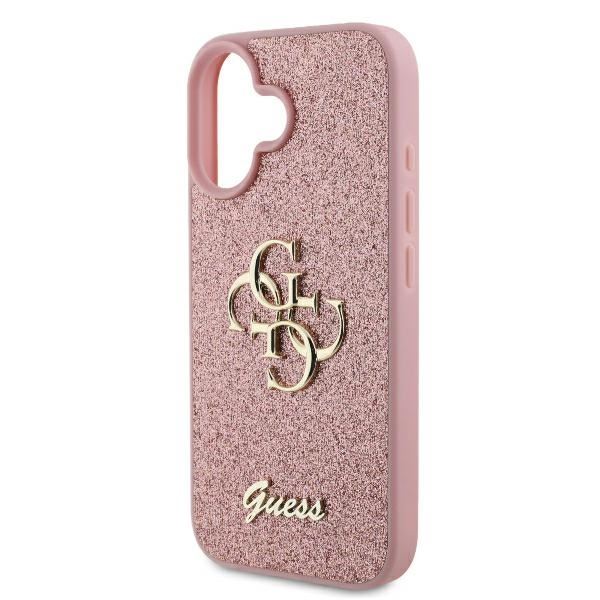 Guess IML Glitter Circle Case with MagSafe for iPhone 16 6.1" Pink - GUHCP16SHG4SGP