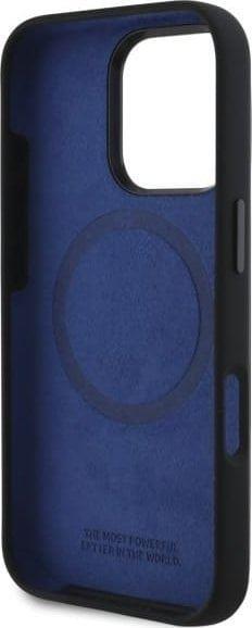 BMW M Series Silicone Hexagon Blue Line Case with MagSafe for iPhone 16 Pro 6.3" Black - BMHMP16L23SHEB