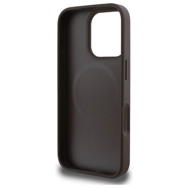 Guess 4G PU Peony Background Case with MagSafe for iPhone 16 Pro Max 6.9" Brown - GUHMP16XP4PWPW