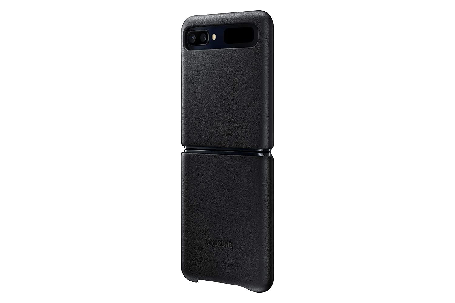 Official Samsung Galaxy Z Leather Flip Cover Black - EF-VF700LBEGEU