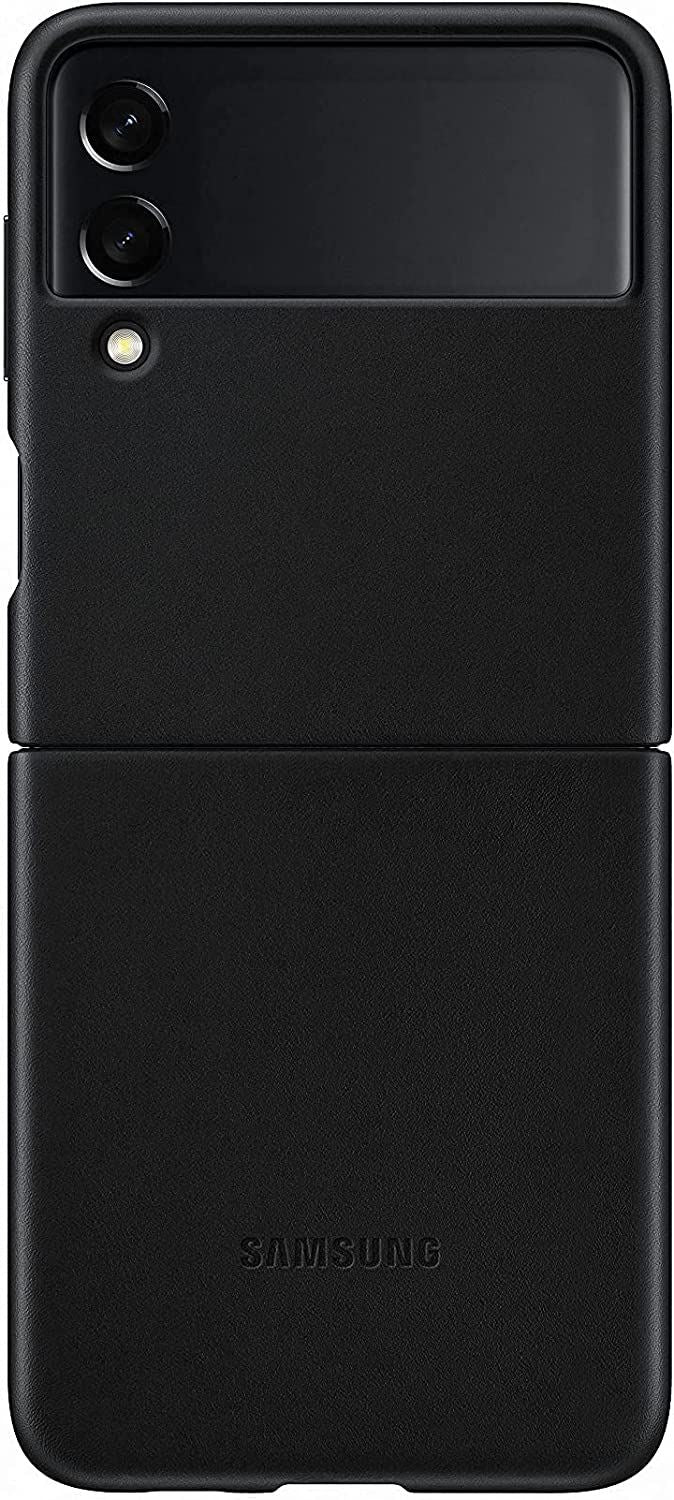 Official Samsung Galaxy Z Flip 3 Leather Cover Black - EF-VF711LBEGWW