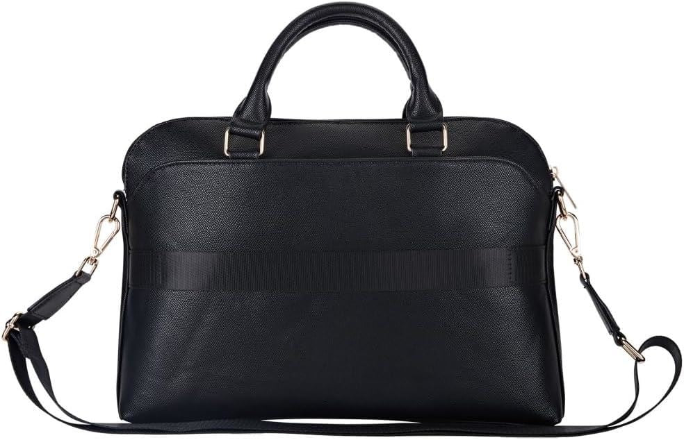 Guess Grained Triangle Logo Zipper Pocket 15" Laptop Bag Black - GUCB15PGTSPSK