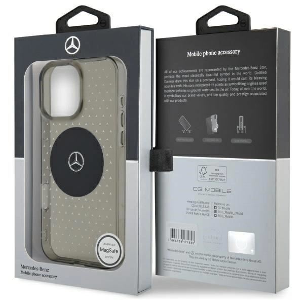 Mercedes MB Case Star Pattern Case for iPhone 16 Pro 6.3" Black - MEHMP16L23HCPK
