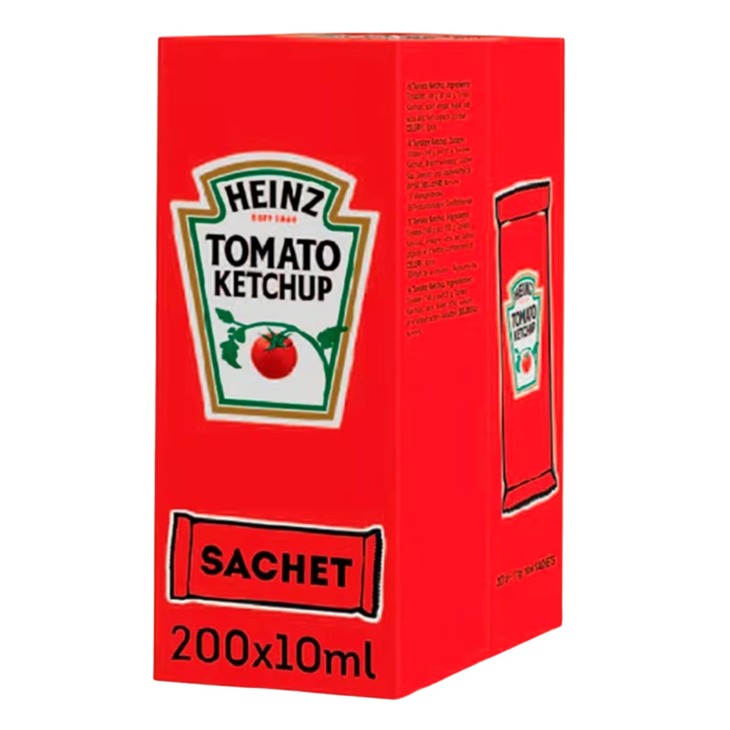 Heinz Tomato Ketchup 11g 10ml Red Sauce Individual Single Portion - Box of 200 Sachets