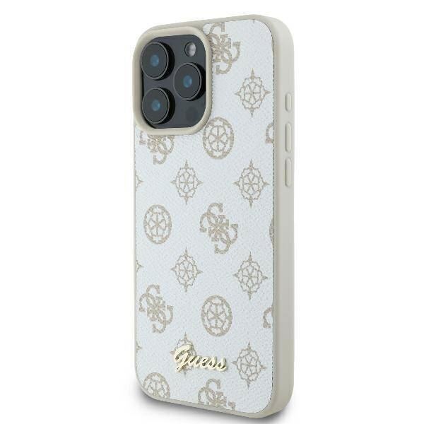 Guess Peony Script Logo Case with MagSafe for iPhone 16 Pro Max 6.9" White