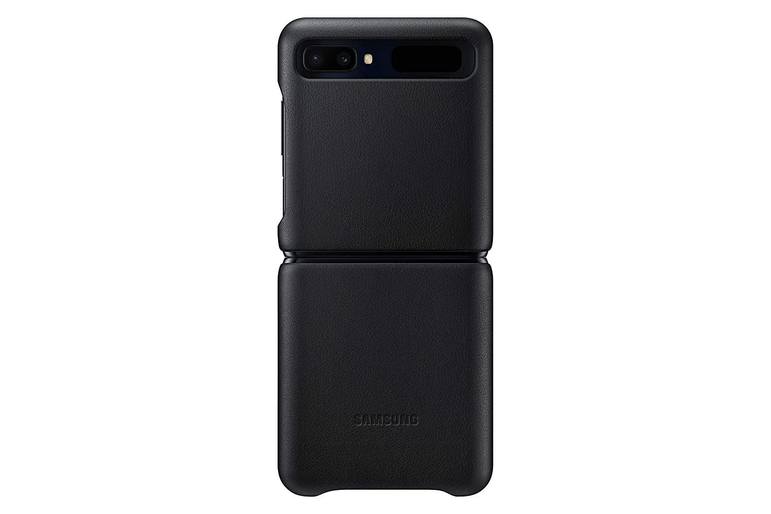 Official Samsung Galaxy Z Leather Flip Cover Black - EF-VF700LBEGEU