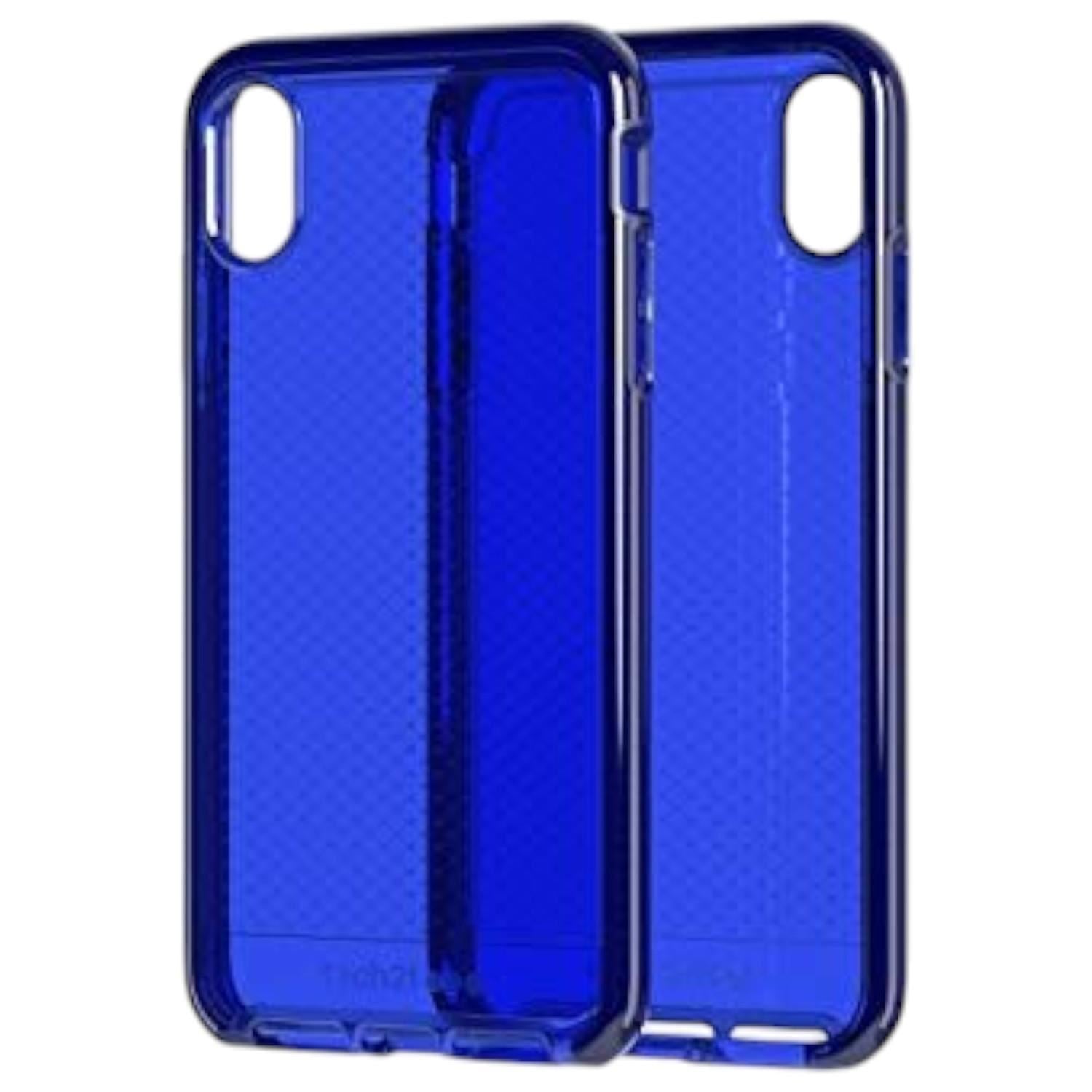 Tech21 Protective Apple iPhone XS Max Case Thin Patterned Back Cover with FlexShock - Evo Check - Midnight Blue